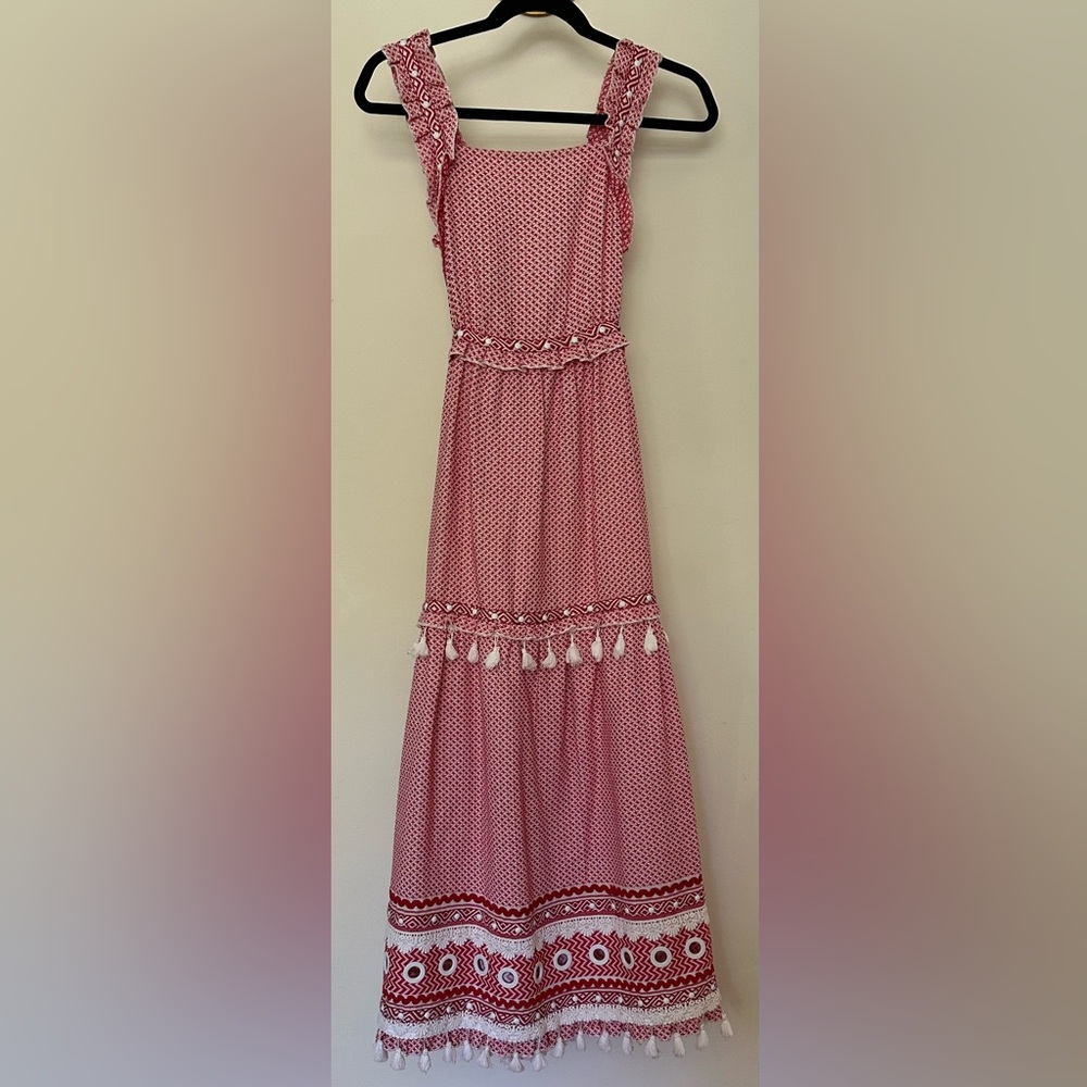 Dodo Bar Or Joseff Dress Red and White size medium